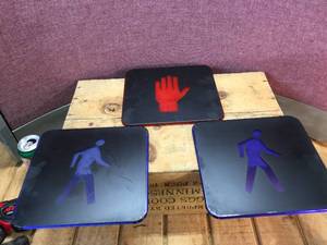 lot 91 image: 3 Acrylic Sidewalk Crossing Sign Covers