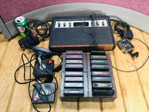 lot 76 image: Vintage AtariTele-Games Video Arcade Console with Games