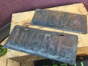 lot 156 image: 2 Antique Nebraska License Plates