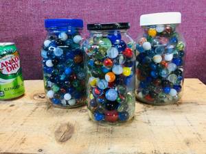 lot 55 image: 3 Jars Marbles