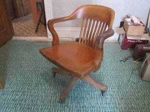 (R2) Vintage Wood Desk Office Chair