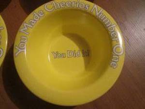 (R2) Lot of 4 Vintage Cheerios Cereal Bowls You Made Cheerios Number One You Did It 6 Plastic