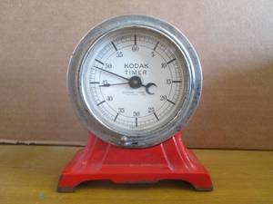 (R2) Vintage Kodak Timer Eastman Kodak Co. Cast Iron Base Clock Tilts 5 12 Tall