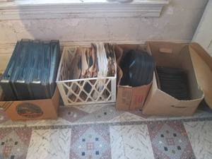 (R1) Assortment of Vintage and Antique Records and Box of 7 Empty Record Albums