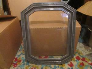 (R1) Vintage Cast Metal Picture Frame with Glass (Heavy) 17 12 x 14 12