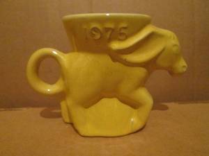 (R1) Vintage Frankoma Pottery 1975 Donkey CupMug