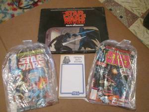 (R2) Vintage The Star Wars Portfolio by Ralph McQuarrie, 2 Vintage Marvel Star Wars Comic Books and Star Wars Note Pad