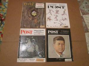 (R2) 4 Vintage The Saturday Evening Post Magazines from 1958 61 62 and 63