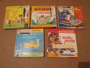(R2) Lot of 5 Vintage Walt Disney Super 8 Home Movies Including Bambi, Dumbo, Herbie Etc
