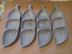 (R1) 4 Aluminum Divided Serving Trays  Decor Trays 16 12 x 4 78