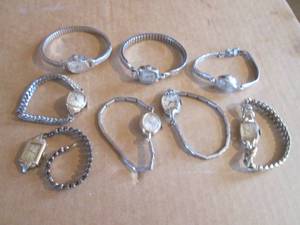 (R1) 8 Assorted Vintage Ladies Watches Including Waltham, Omega, Gruen, Elgin, Timex and Bulova