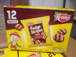 lot 8 image: Case 48 Bags Fudge Stripes Minis Cookies 4 Inner Boxes of 12 Past Date