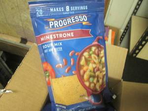 lot 12 image: Case 6 Bags Progresso Minestrone Soup Mix 8 Servings per Bag Past Date