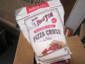 lot 13 image: 4 Bags of Gluten Free Pizza Crust Mix 1 Pound Bags Best by July 2024