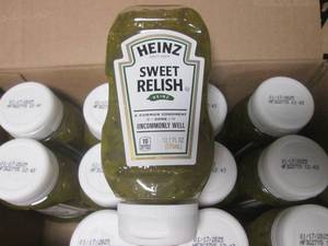 lot 22 image: Case of 12 Heinz Sweet Relish Squeeze Bottles 12.7oz Best by Jan 2025