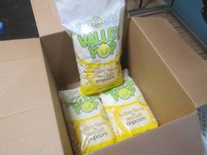 lot 36 image: 3 Large Bags Valley Pop Butter Flavor with Sea Salt Popcorn 16oz Bags Past Date