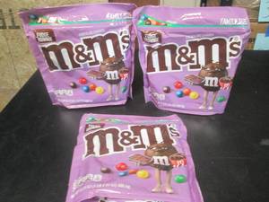 lot 69 image: 3 Family Size Bags Fudge Brownie M&ampMs Past Date
