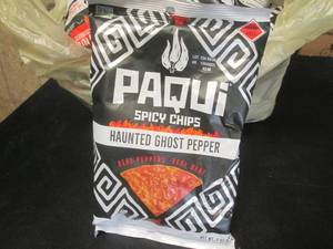 lot 81 image: 12 Bags Paqui Haunted Ghost Pepper Spicy Chips 2oz Best By 12042023