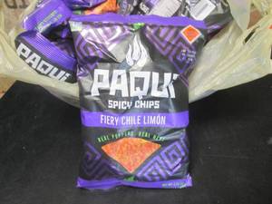 lot 82 image: 12 Bags Paqui Fiery Chili Limon Spicy Chips 2oz Past Date