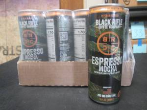 lot 121 image: 12-Pack Black Rifle Espresso Mocha Coffee 11oz Cans Best by Feb 2024