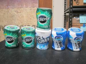 lot 129 image: 6 Assorted Containers of Gum Past Date