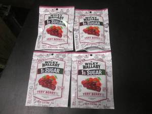 lot 136 image: 4 Bags Wiley Wallaby Very Berry Licorice Best by Feb 2024