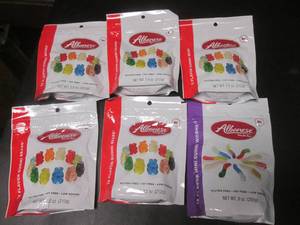 lot 143 image: 6 Bags of Gummi Candy 6 Bears 1 Mini Worms 7.5oz Best by Sept 2024