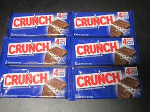 lot 147 image: 6 - 4pc Share Pack Crunch Candy Bars Best by Feb 2024