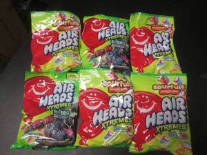 lot 159 image: 6 Bags Air Heads Xtremes Candy Best by Sept 2024