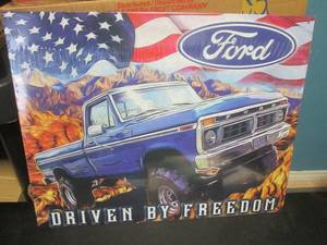 lot 219 image: Ford Driven By Freedom Tin Sign - New in Wrap - 16 x 12 12
