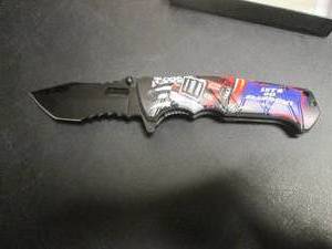 lot 223 image: Lets Go Brandon  18-Wheeler Design Spring Assist Folding Knife with Belt Clip - 8 18 Open  4 34 Closed - New In Box