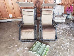 lot 19 image: Two Recliner Lawn Chairs with Sun Shade