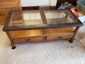 lot 111 image: Glass Top Coffee Table