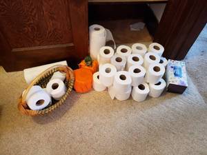 lot 119 image: Basket and a Bunch of Toilet Paper