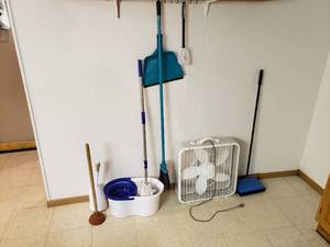 lot 145 image: Mop, Boom, Plunger, Floor Cleaner, Fan
