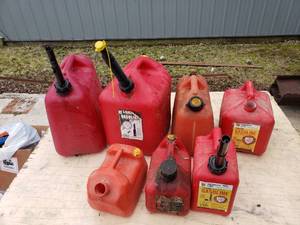 Large Lot of Gas Cans