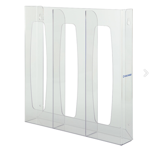 lot 2 image: MSRP $16,000  68 Cases (2eacs) NEW Halyard 47466 Glove Dispenser with Dividers and Keyholes for Mounting - Holds Three Boxes of Gloves Regular Or Extra Wide - Made With Clear PETG Plastic - Fully Recycleable