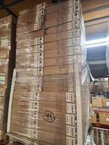 lot 2-D image: MSRP $16,000  64 Cases (2eacs) NEW Halyard 47466 Glove Dispenser with Dividers and Keyholes for Mounting - Holds Three Boxes of Gloves Regular Or Extra Wide - Made With Clear PETG Plastic - Fully Recycleable