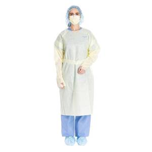 lot 3 image: MSRP $10,500  42 Cases (100eacs) NEW Halyard 69311 Tri-Layer AAMI2 Yellow Over-The-Head Protective Surgical Isolation Gown Has Thumb Hooks & Elastic -Size XL -Great For Painters & Construction Workers For Clothes Protection Repels Liquid