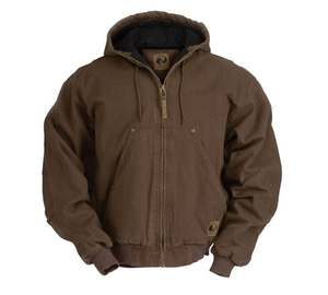 New Berne Apparel Mens Hooded Duck Jacket Size Medium (Brown)