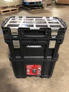 Husky 22 in. Connect Rolling System Plastic Tool Box   Customer Returns See Pictures