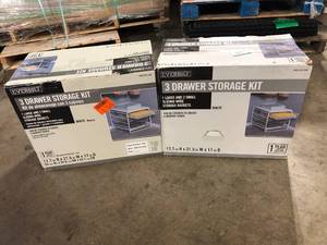 Lot of 2 Everbilt 17.69 in. H x 21.44 in. W White Steel 3-Drawer Close Mesh Wire Basket Customer Returns See Pictures