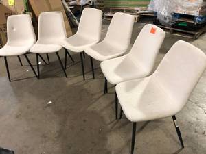 Fabric Beige Upholstered Dining Side Chair (Set of 6) by Elevens  Customer Returns See Pictures