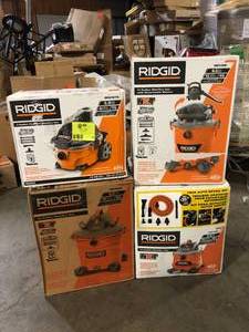 Pallet of  Assorted Ridgid WetDry Shop Vacs Various Models and Conditions Customer Returns See Pictures
