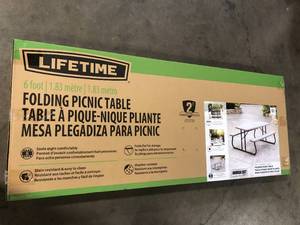 lot 8 image: Lifetime Folding Picnic Table  Customer Returns See Pictures