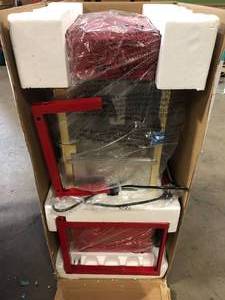 lot 15 image: Nostalgia Vintage Professional 8 Oz Kettle Red Popcorn Cart with Interior Light, Measuring Spoons and Scoop Customer Returns See Pictures