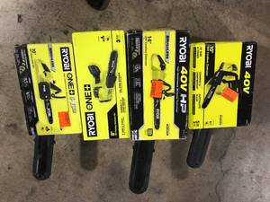 lot 20 image: Lot of Assorted Ryobi Chainsaw Kit Various Sizes and Conditions   Customer Returns See Pictures