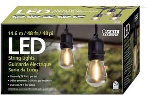 lot 27 image: Feit Electric 48ft LED String Light Wshatter proof bulbs - 710090
