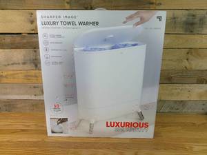 lot 25 image: Sharper Image SpaStudio Towel Warmer-Slight Crack on Back Lid