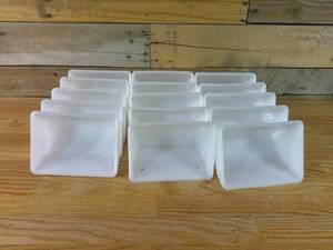 lot 36 image: Lot of 15 Heavy Duty 6 x 4 White Plastic Elevator Buckets